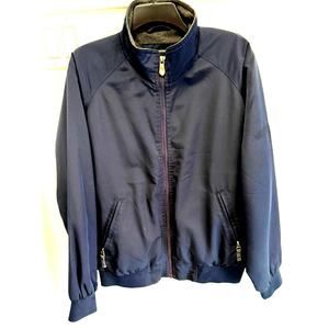 Men's Pacific Trail Full Zip Bomber Style Lined Waterproof Jacket Navy Sz M EUC